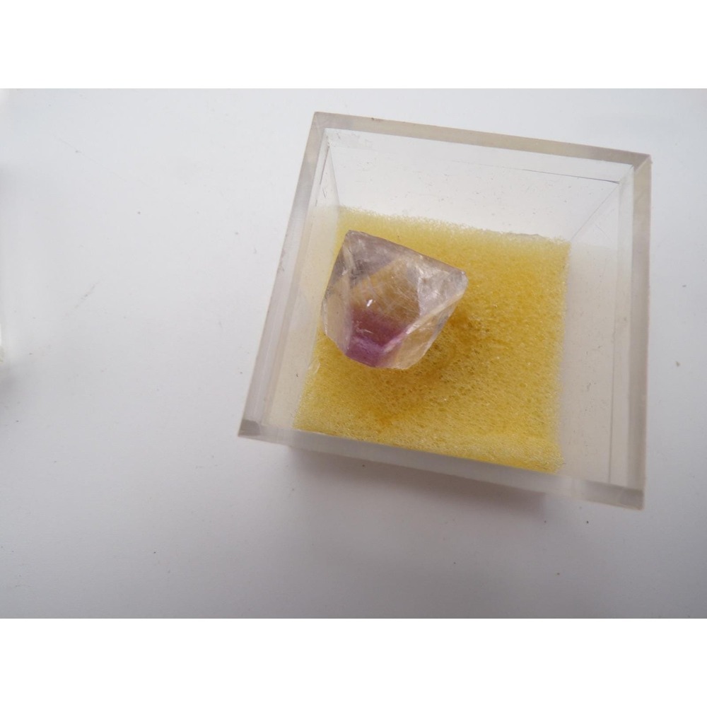 Fluorite Octahedron Crystal Specimen Mineral in Display Box